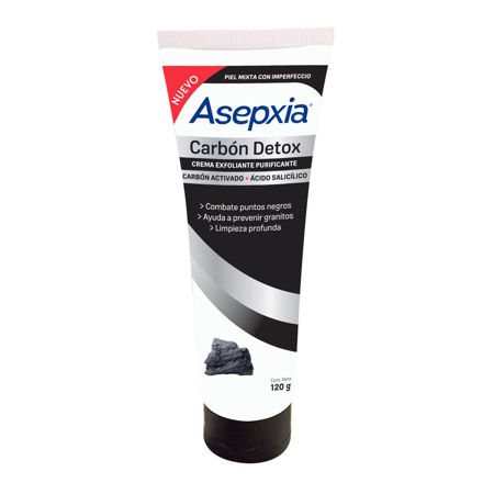 Imagen de Limpiador Facial Exfoliante Asepxia Carbon Detox 120 ml