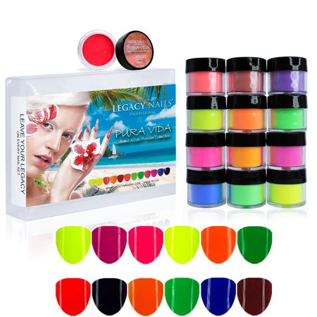 Imagen de Coleccion Polvo Acrilico Legacy Nails Pura Vida x12