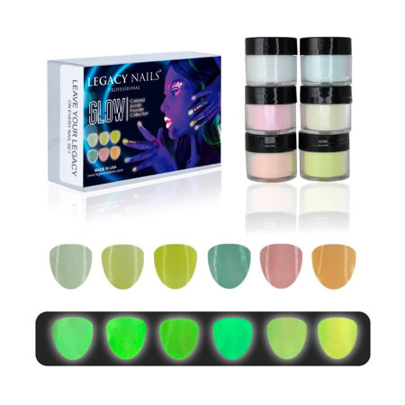 Imagen de Coleccion Polvo Acrilico Legacy Nails Glow x6