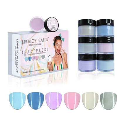 Imagen de Coleccion Polvo Acrilico Legacy Nails Pasteles x6