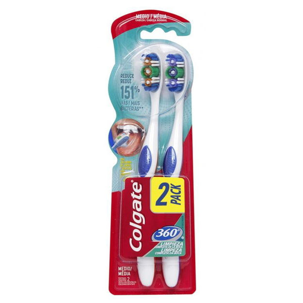 Imagen de Cepillo Dental Colgate 360 Medio x2