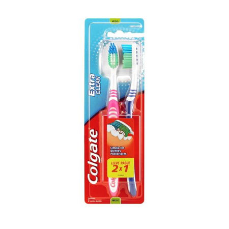 Imagen de Cepillo Dental Colgate Extra Clean x2