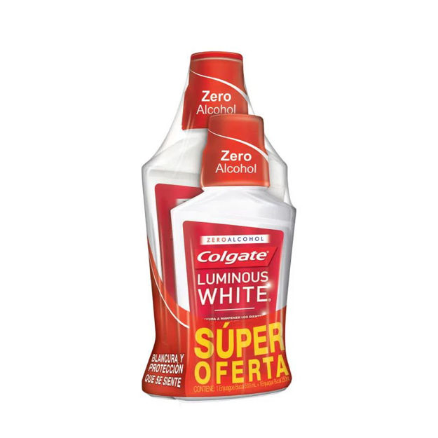 Imagen de Pack Enjuague Bucal Colgate Luminous White 500 ml + 250 ml