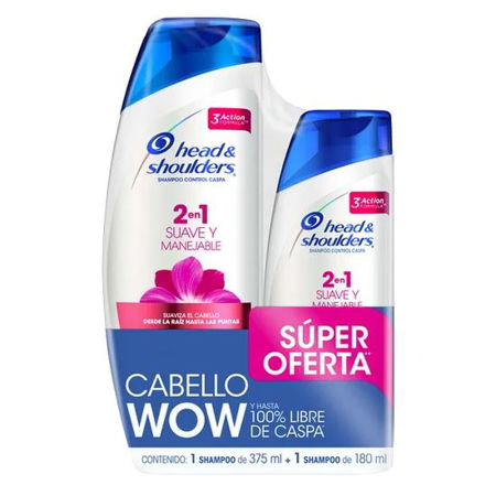 Imagen de Head & Shoulders Shampoo 375 ml + 180 ml Suave y Manejable