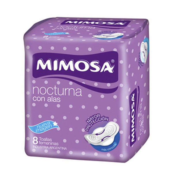 Imagen de Toalla Femenina Nocturna Mimosa con Alas 8 u
