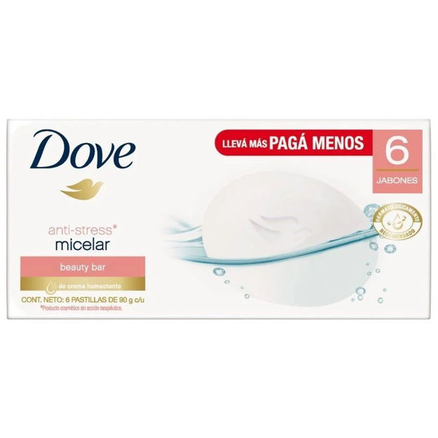 Imagen de Jabon Dove 90 g Pack 6 unidades Micelar