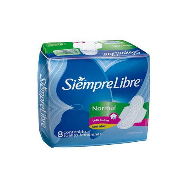 Imagen de Toallas Femeninas Siempre Libre Normal con Alas 8 u