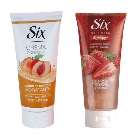 Imagen de Pack Six Crema Corporal Durazno+ Gel Ducha Exfoliante
