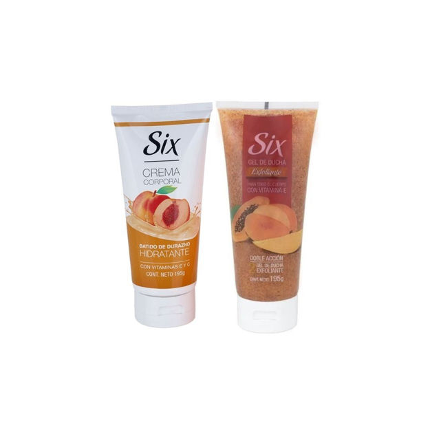 Imagen de Pack Six Crema Corporal Durazno + Gel Ducha Exfoliante Mango