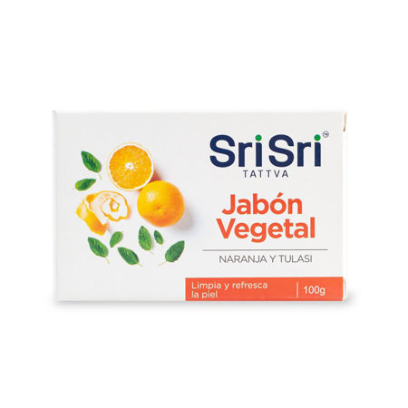 Imagen de Jabon Ayurvédico Vegetal Sri Sri 100 g Naranja y Tulasi