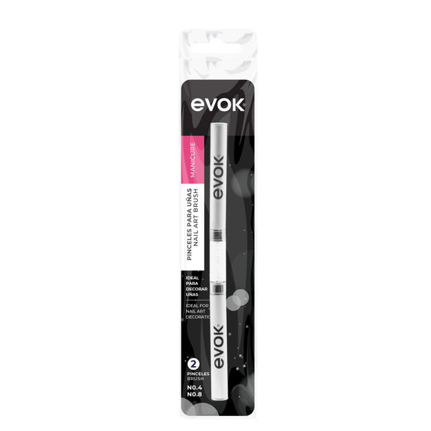 Imagen de Pinceles para Uñas Nail Art Evok N°4 y 8