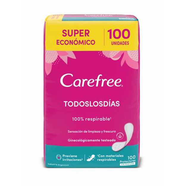 Imagen de Protectores Diarios Carefree Todos los Dias sin Perfume 100u