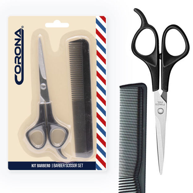 Imagen de Kit de Barbero Peine y Tijera Corona