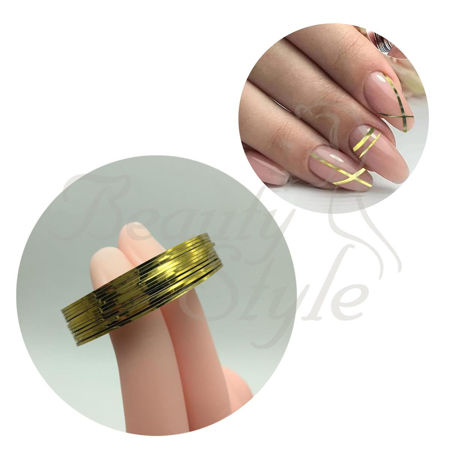 Imagen de Hilo para Decorar Uñas Dorado Beauty Style 1 unidad