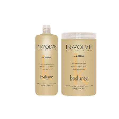 Imagen de Pack Kostume Involve Semi Di Lino Shampoo + Mascara 1000 ml