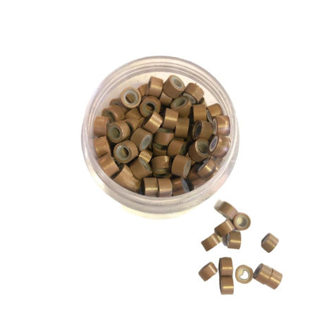 Imagen de Microring con Silicona Marron Claro 200 unidades Baiding