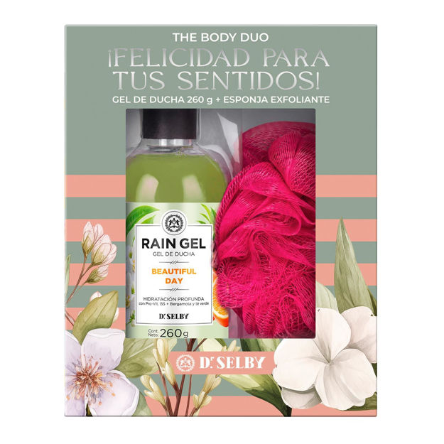 Imagen de Pack Gel de Ducha Rain Gel Beautiful Day 260 gr + Esponja