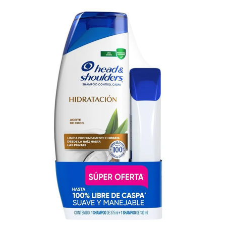 Imagen de Pack Head Shoulders Shampoo 375 ml + 180 ml Hidratacion