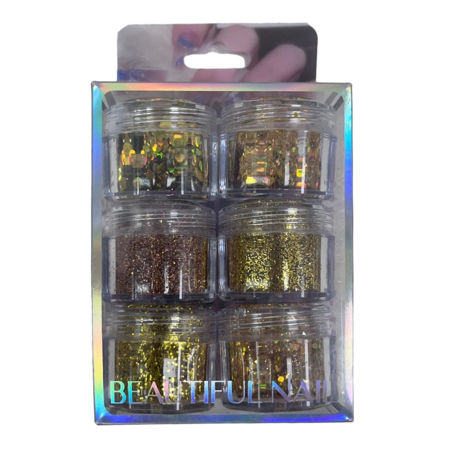 Imagen de Decoraciones de Uñas Mixtas Dorado Beauty Style