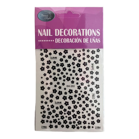 Imagen de Stickers para Uñas Beauty Style Flores Negras DH-202