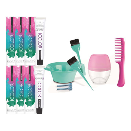 Imagen de Pack 6 Tintas Ibeauty + Kit de Peluqueria de Regalo