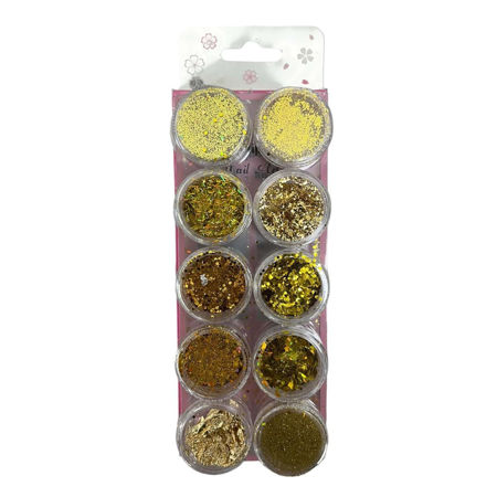 Imagen de Decoración para Uñas Mixta Dorado 10 unidades Beauty Style