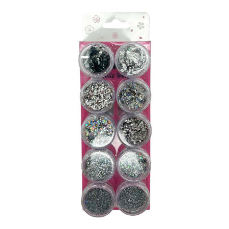 Imagen de Decoración para Uñas Mixta Plateado 10 unidades Beauty Style