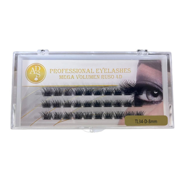 Imagen de Pestañas Postizas Mega Volumen Ruso 4D TL34-D-8mm