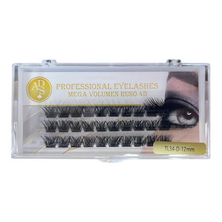Imagen de Pestañas Postizas Mega Volumen Ruso 4D TL34-D-12mm