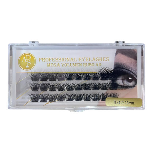 Imagen de Pestañas Postizas Mega Volumen Ruso 4D TL34-D-12mm