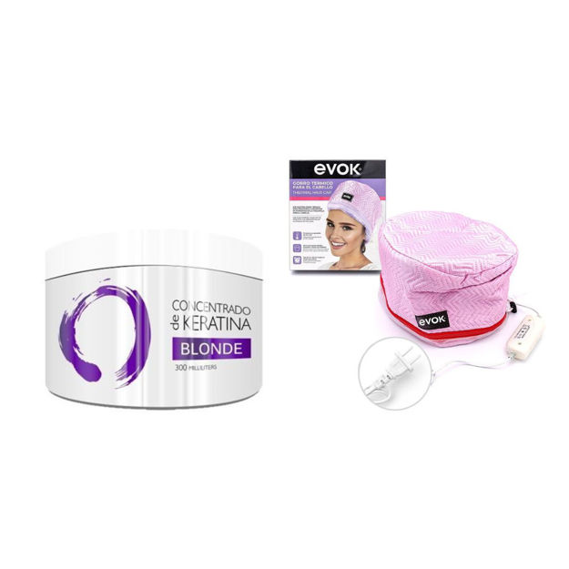 Imagen de Pack Kakawa Concentrado Keratina Blonde + Gorra Térmica Evok