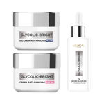 Imagen de Loreal Glycolic Bright Crema Dia + Crema Gel Noche + Serum