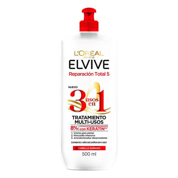 Imagen de Crema para Peinar Elvive 3 en 1 Reparacion Total 5 500 ml