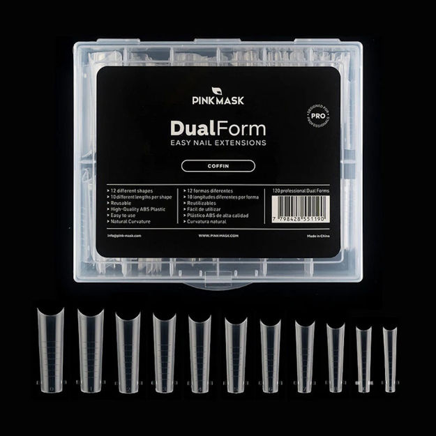 Imagen de Tips Dual System Pink Mask Dual Form Coffin