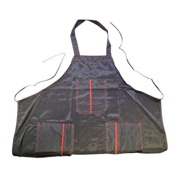 Imagen de Delantal de Barberia Negro con Rojo Beauty Style