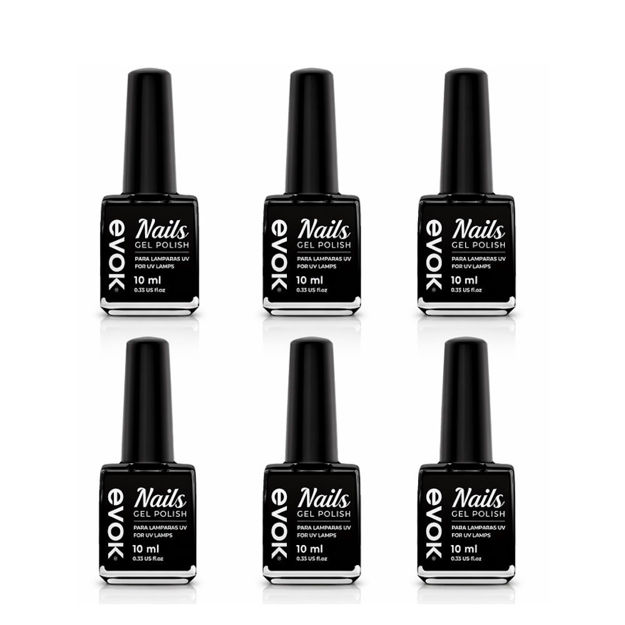 Imagen de Esmaltes Semipermanentes Gel UV LED Evok Pack x6