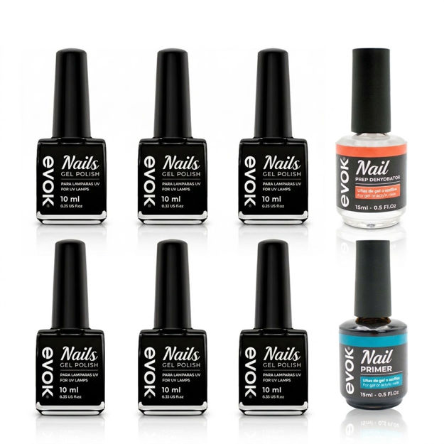 Imagen de 6 Esmaltes Semipermanentes Gel UV/LED Evok + 2 Tratamientos