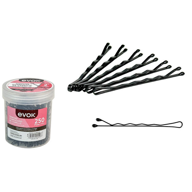 Imagen de Ganchos Corrugados de Cabello Evok 250 unidades