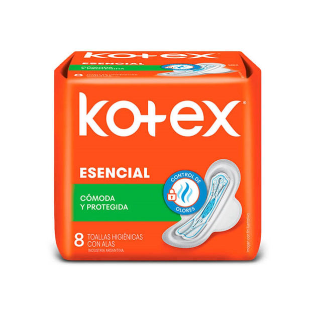 Imagen de Toallas Femeninas Kotex Esencial 8 unidades