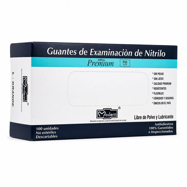 Imagen de Caja de Guantes de Nitrilo 100 unidades Talle L Grande